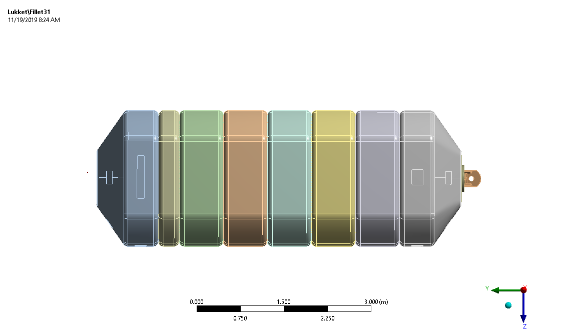 Simulation of polyurethane armature subsea buoy